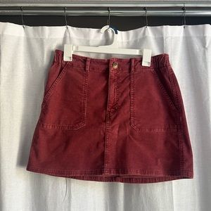 maroon corduroy skirt